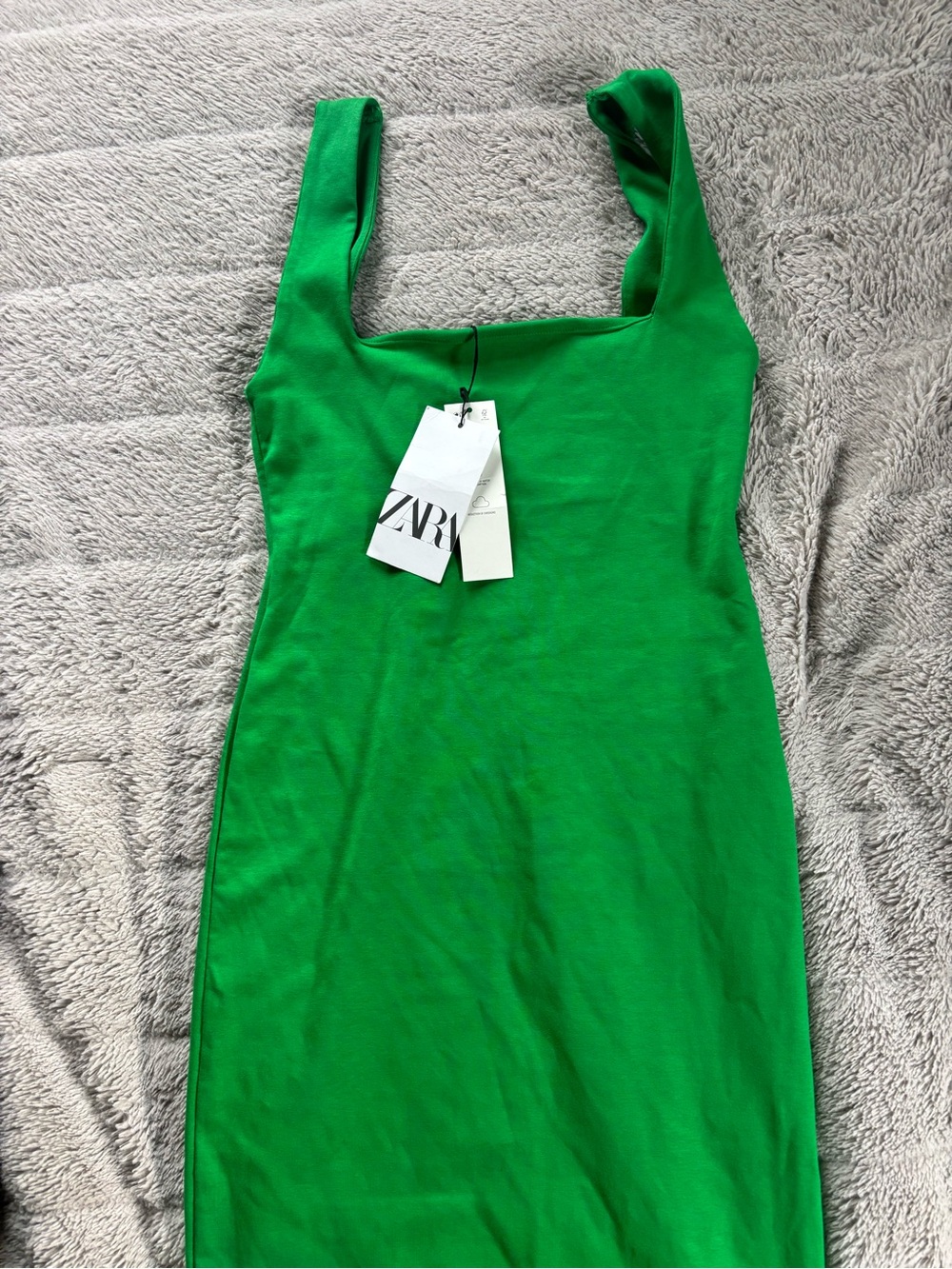Zara Bright Green Tank Midi Dress - Picture 3 of 6